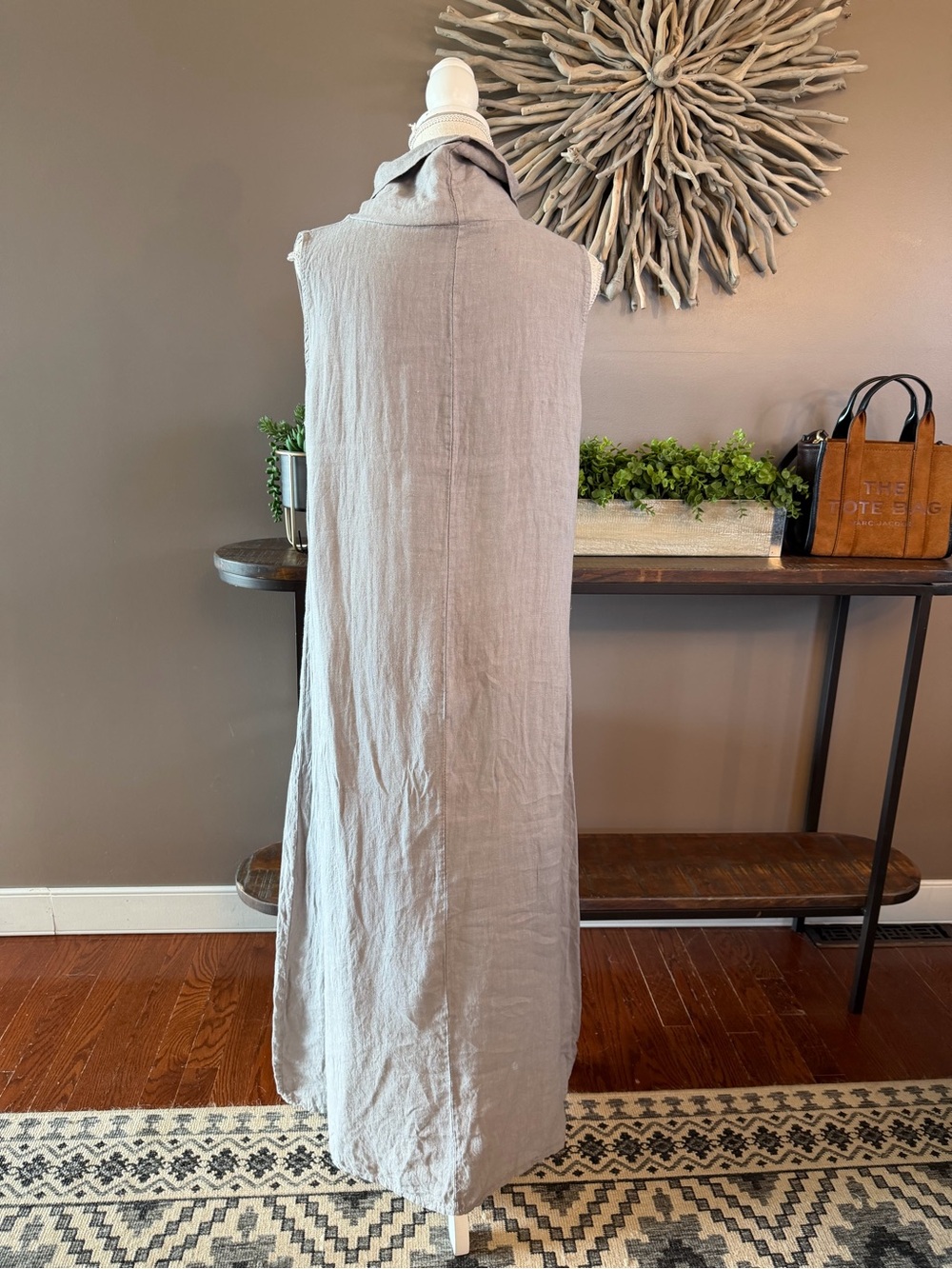 Francesca Bettini 100% linen maxi dress in grey. - Picture 2 of 4